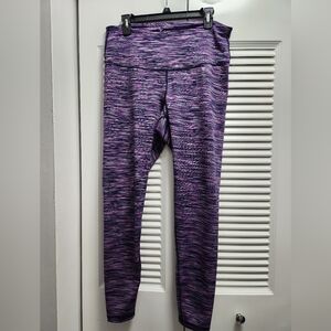 Old Navy Active Go-Dry Purple Space Dye Athletic Leggings Size XL
